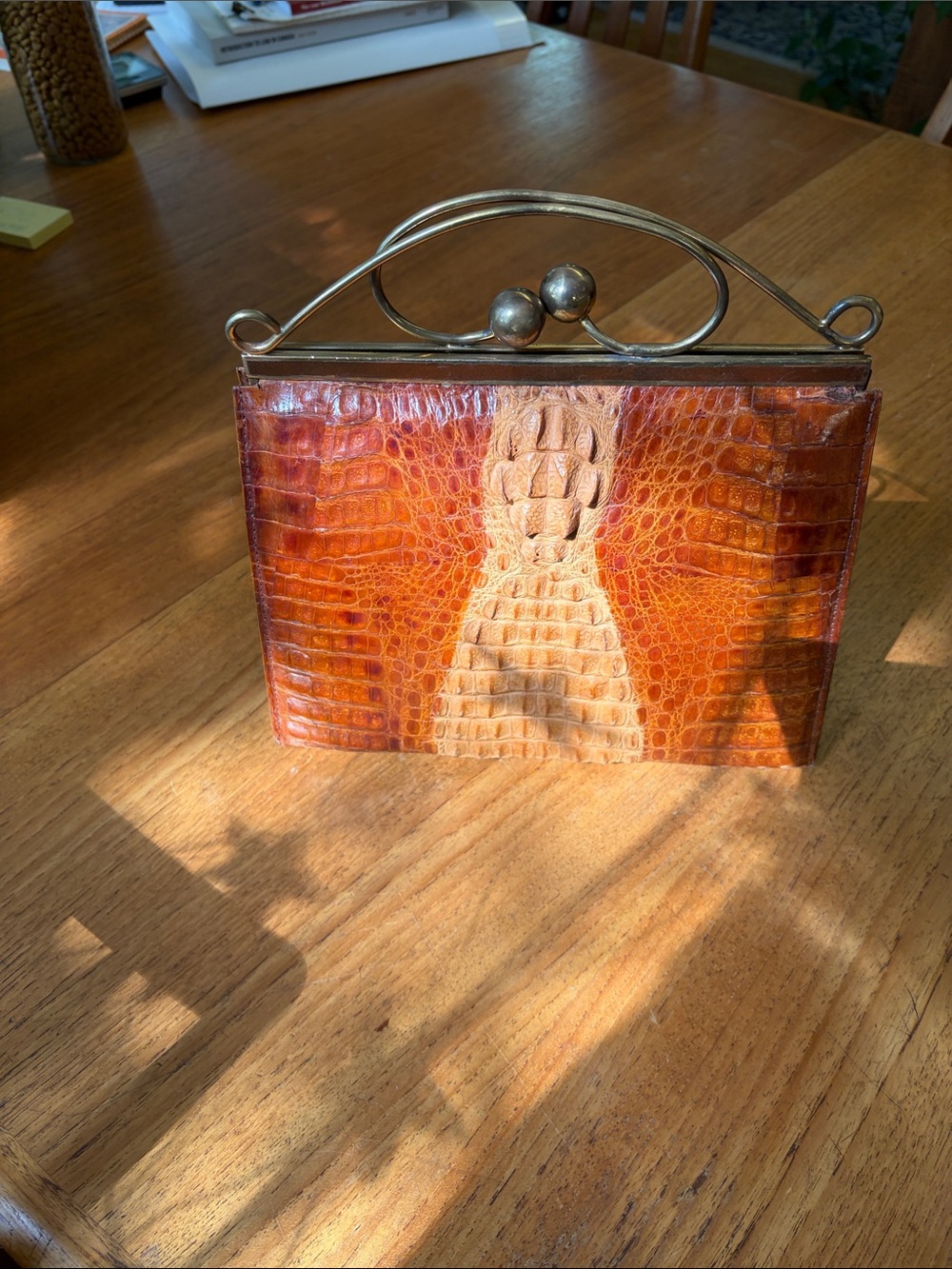 Vintage Crocodile Top-Handle Bag